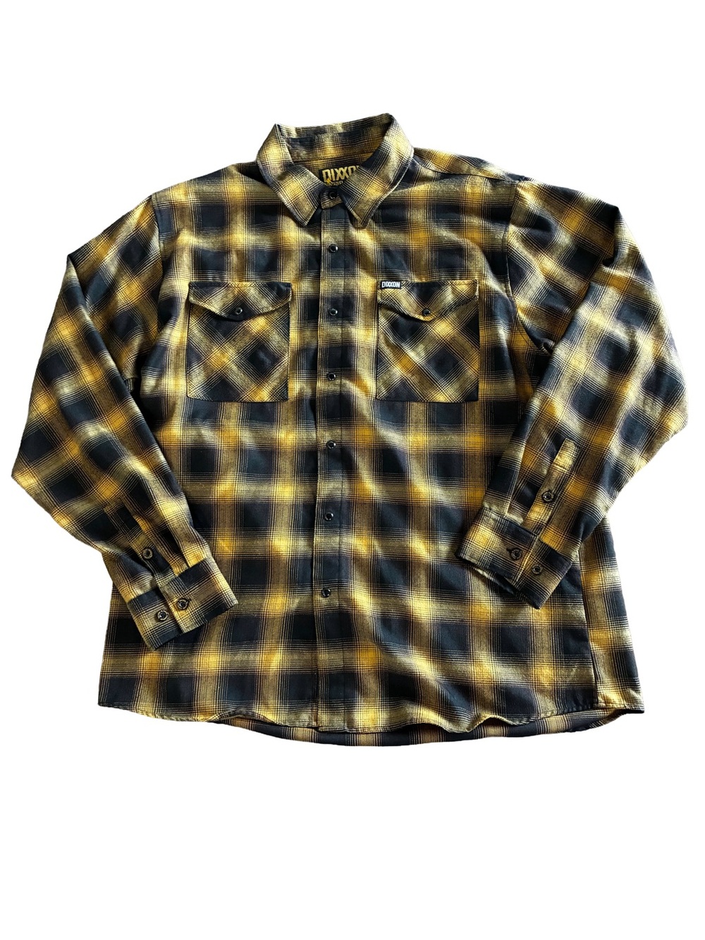 Dixxon “The Gold Standard” Flannel Men’s 2XL — Gold Yellow Black Plaid